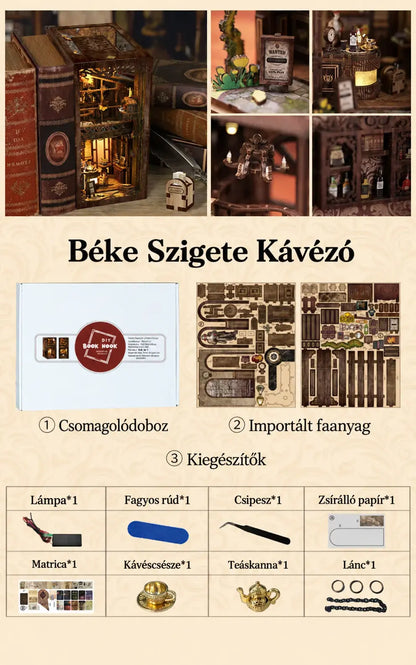 Béke Szigete Kávéház - DIY Book Nook